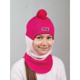 ДШЛ-24081 Шапка-шлем, цикламен, розовое суфле
