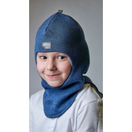 ДМШЛ-2101 Шапка-шлем, синий меланж